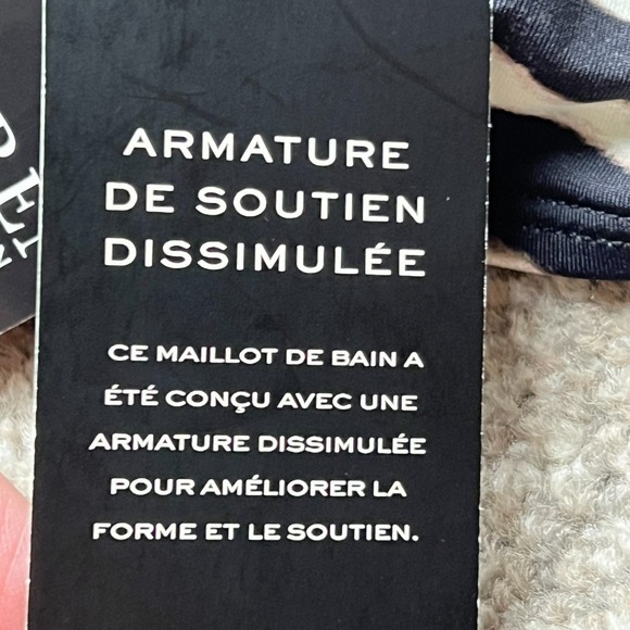 LAUREN RALPH‎ LAUREN SWIM Top sz 8 M Double strap Zebra Bikini Animal - Picture 5 of 11